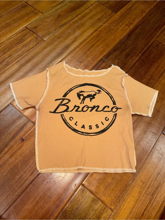 Ford Tops - Vintage Ford Bronco Classic Graphic Tee Y2K Orange Brown Western S